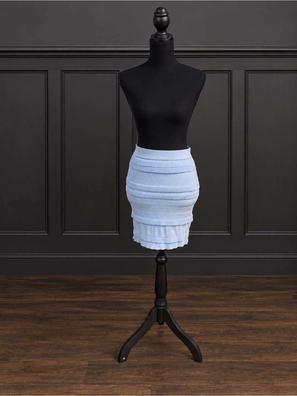 Lucy Paris Knit Mini Skirt – Light Blue – Size S